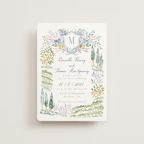 This is a summer petite wedding invitations with standard by Petra Kern called vineyard love printing on signature in petite