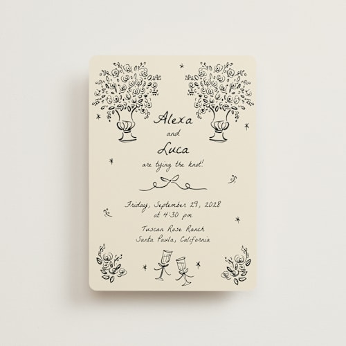 This is a vanilla petite wedding invitations with standard by Ani Somi called roses printing on signature in petite