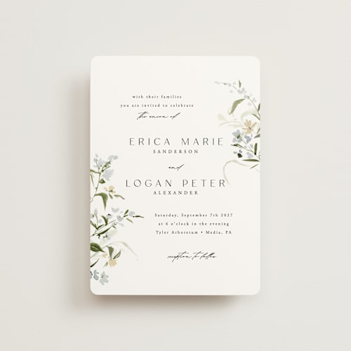 This is a lily petite wedding invitations with standard by Everett Paper Goods called fleur printing on signature in petite