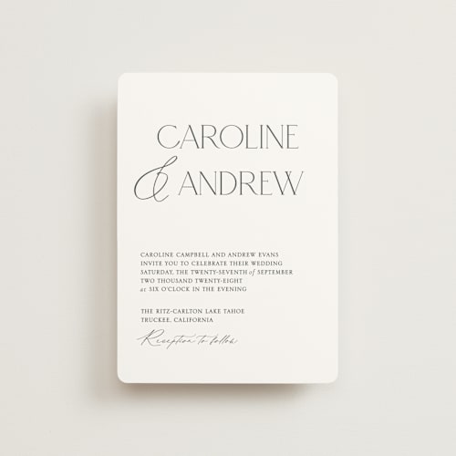This is a cotton petite wedding invitations with standard by Vanessa Doyle called contemporary printing on signature in petite