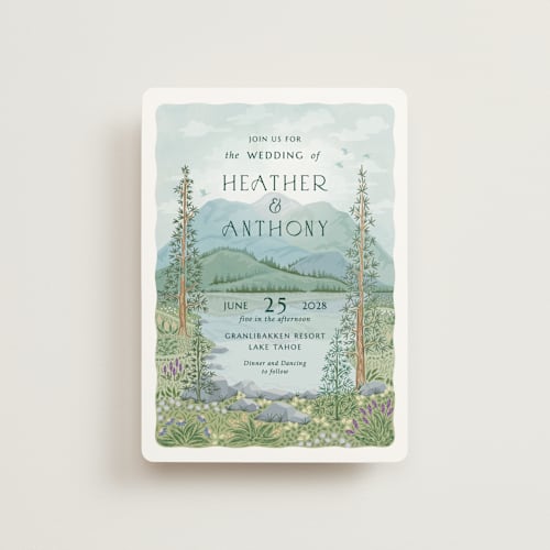 This is a spruce petite wedding invitations with standard by Paper Sun Studio called sierra printing on signature in petite