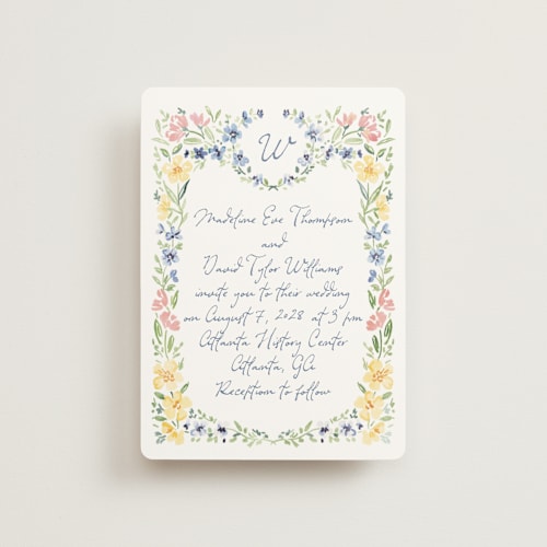 This is a meadow petite wedding invitations with standard by Petra Kern called meadow whisper printing on signature in petite