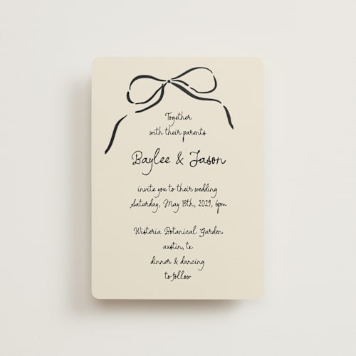This is a tuxedo petite wedding invitations with standard by Jelena Vuletic called inkwoven printing on signature in petite