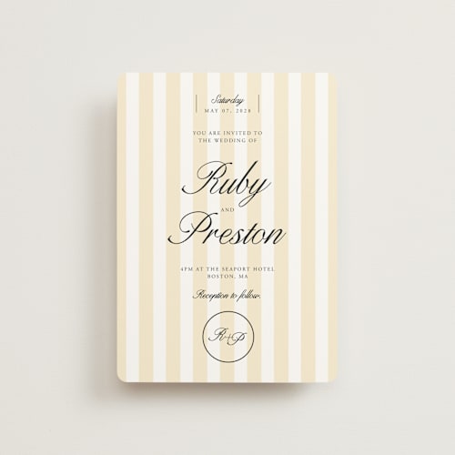 This is a sunshine petite wedding invitations with standard by Jen Ramsey called elegant and formal printing on signature in petite