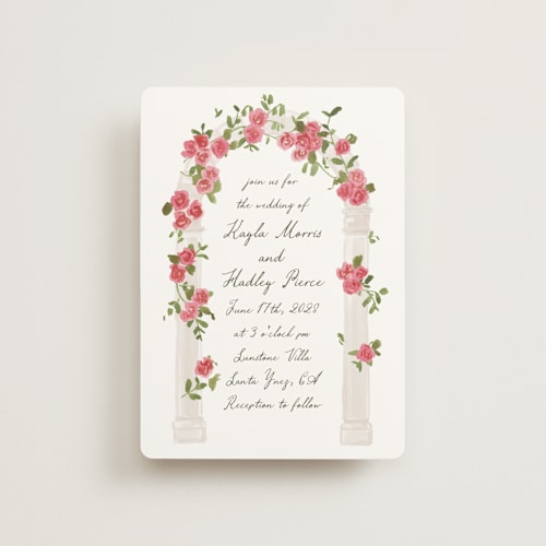 This is a azalea petite wedding invitations with standard by Everett Paper Goods called villa printing on signature in petite