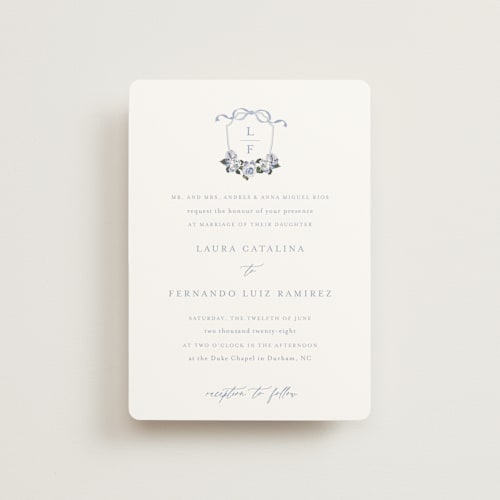 This is a french petite wedding invitations with standard by Design Lotus called be with you printing on signature in petite