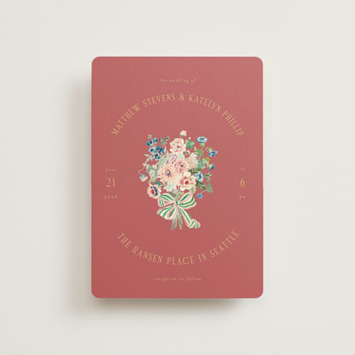 This is a rose petite wedding invitations with standard by Itsy Belle Studio called ruban en fleur printing on signature in petite