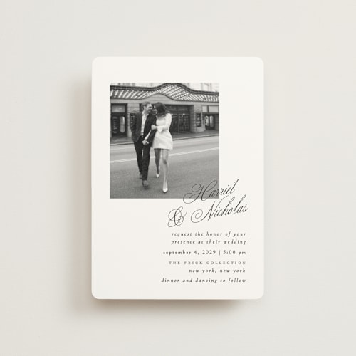 This is a noir slate petite wedding invitations with standard by Ana de Sousa called written with love printing on signature in petite