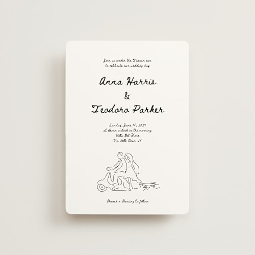 This is a nero petite wedding invitations with standard by Helena Vitto called amore mio printing on signature in petite