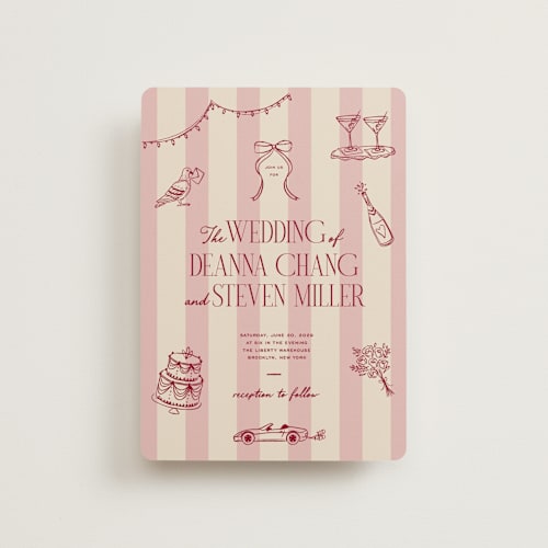 This is a rose petite wedding invitations with standard by Jennifer Lew called thompson printing on signature in petite