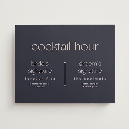 This is a navy wedding signs with standard by letterfix called thoughtful printing on doublethick in 11x14