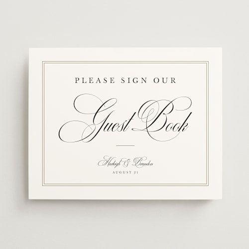 This is a snow wedding signs with standard by Sarah Brown called traditionalist printing on doublethick in 11x14