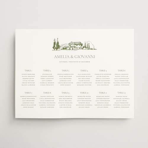 This is a olive wedding signs with standard by Lucrecia Caporale called vineyard elegance printing on doublethick in 18x24