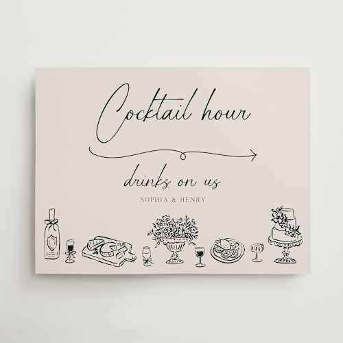 This is a noir wedding signs with standard by Elly called modern sketch printing on doublethick in 18x24