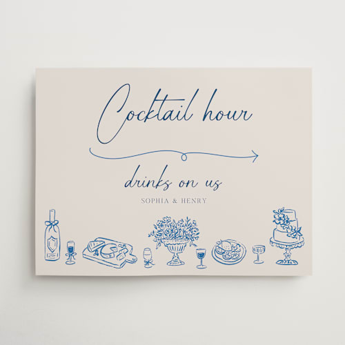 This is a blueberry wedding signs with standard by Elly called modern sketch printing on doublethick in 18x24