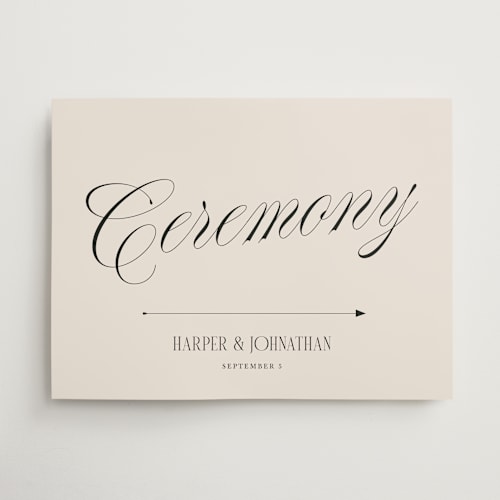 This is a linen wedding signs with standard by Kate Ahn called mirin printing on doublethick in 18x24