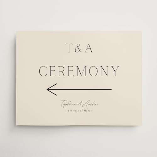 This is a linen wedding signs with standard by Vanessa Doyle called in love printing on doublethick in 18x24