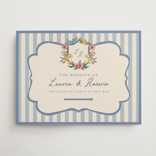 This is a cornflower wedding signs with standard by Chris Griffith called a wedding in low country printing on doublethick in 18x24