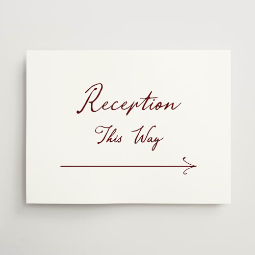 This is a wine wedding signs with standard by Cass Loh called handwritten printing on doublethick in 18x24