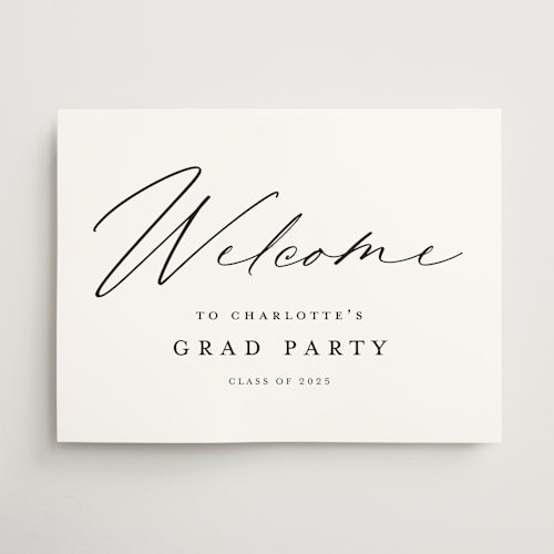 This is a night graduation party decorations with standard by Stacey Meacham called big welcome printing on doublethick in 18x24