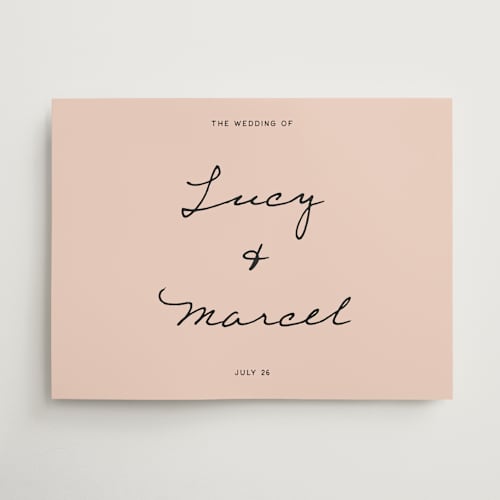 This is a blush wedding signs with standard by Ani Somi called ballpoint printing on doublethick in 18x24
