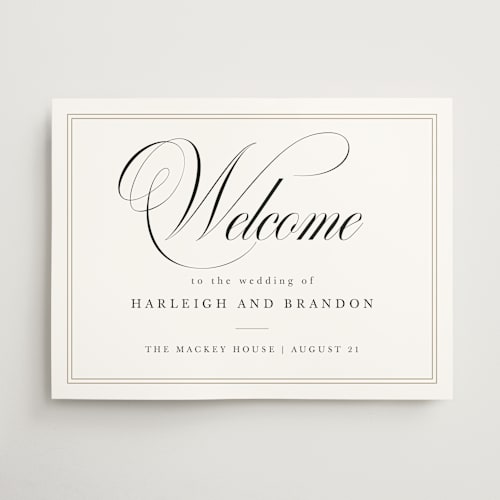 This is a snow wedding signs with standard by Sarah Brown called traditionalist printing on doublethick in 18x24
