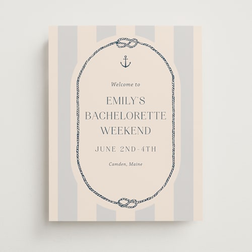 This is a sea breeze wedding signs with standard by Rebecca Durflinger called nautical nuptials printing on premium sign board in small