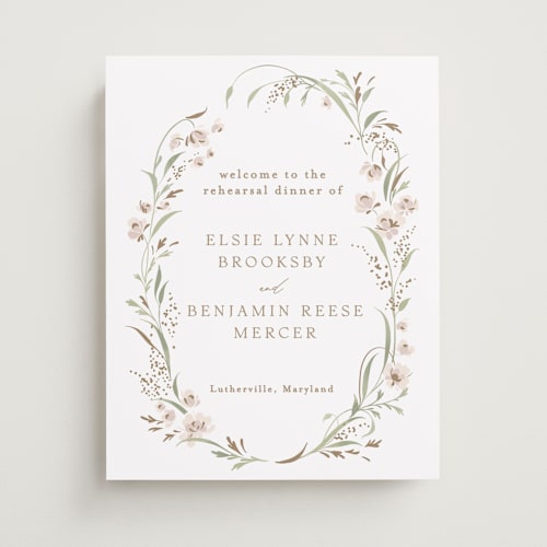 This is a spring mist wedding signs with standard by Erin L. Wilson called meadow printing on premium sign board in small