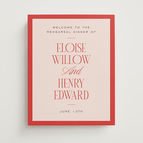 This is a cherry wedding signs with standard by Pixel and Hank called threaded printing on premium sign board in small