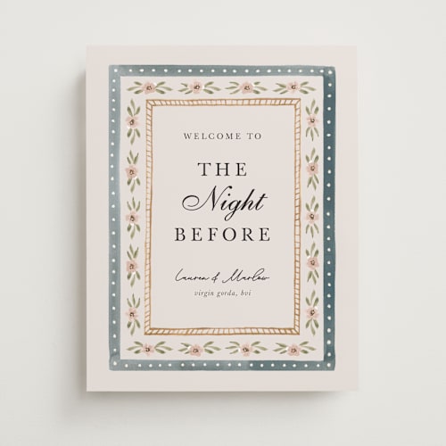 This is a sea wedding signs with standard by leslie hamer called americana  printing on premium sign board in small