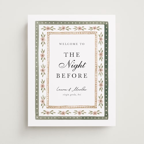 This is a garden wedding signs with standard by leslie hamer called americana  printing on premium sign board in small