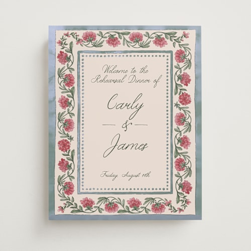 This is a berry wedding signs with standard by Chris Griffith called wedding tapestry printing on premium sign board in small