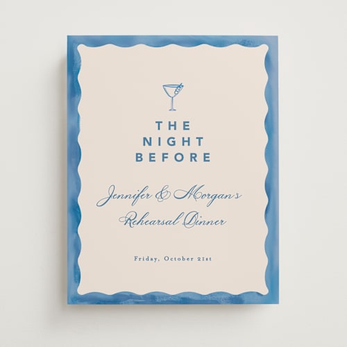 This is a almalfi wedding signs with standard by Creo Study called formal scallop printing on premium sign board in small