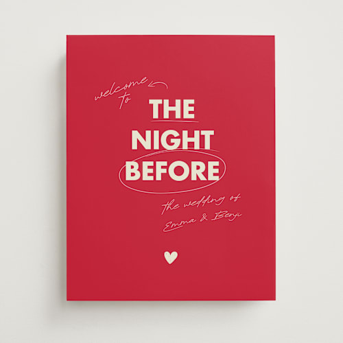 This is a ruby wedding signs with standard by Helena Vitto called love note printing on premium sign board in small