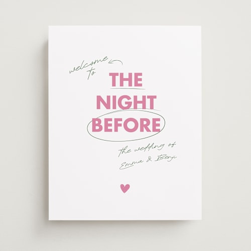 This is a palm wedding signs with standard by Helena Vitto called love note printing on premium sign board in small