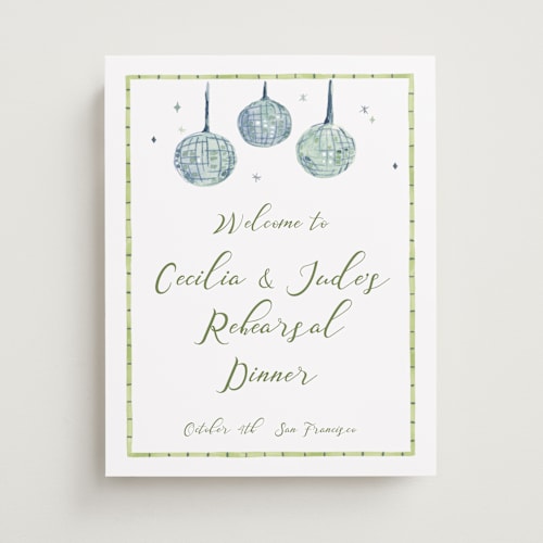 This is a celeste wedding signs with standard by Pati Cascino called alento printing on premium sign board in small