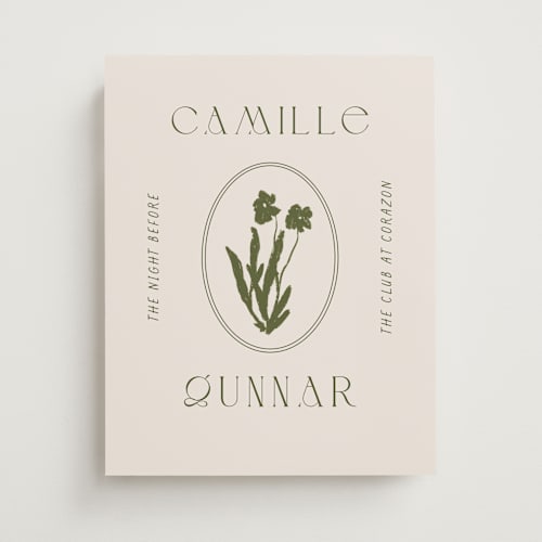 This is a lichen wedding signs with standard by Alaina Cherup called la graine printing on premium sign board in small