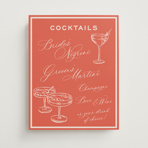 This is a verona sunset wedding signs with standard by Megan Davis called racquet printing on doublethick in 11x14