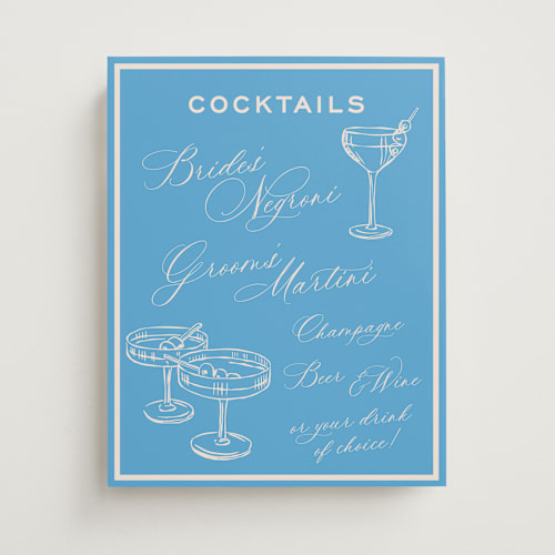 This is a bluebell wedding signs with standard by Megan Davis called racquet printing on doublethick in 11x14