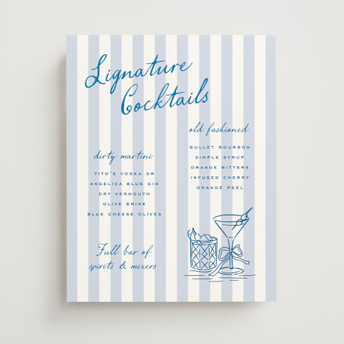 This is a sail wedding signs with standard by Erin German called sketched cocktail printing on doublethick in 11x14
