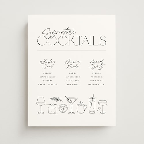 This is a moon wedding signs with standard by Kristen Smith called libations printing on doublethick in 11x14