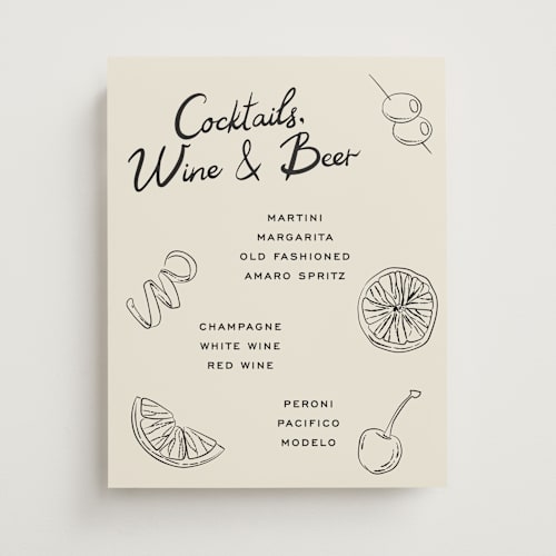 This is a tuxedo wedding signs with standard by Megan Davis called garnish printing on doublethick in 11x14