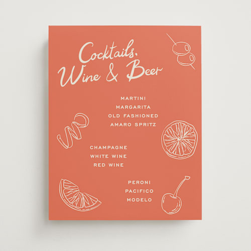 This is a creamsicle wedding signs with standard by Megan Davis called garnish printing on doublethick in 11x14