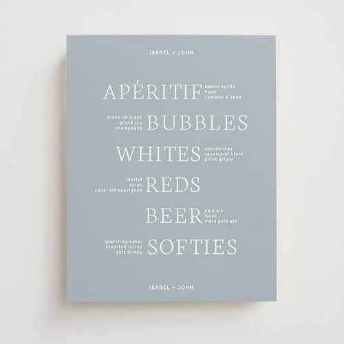 This is a sky wedding signs with standard by Stephanie Heinrich Godbout called elegant typographic printing on doublethick in 11x14