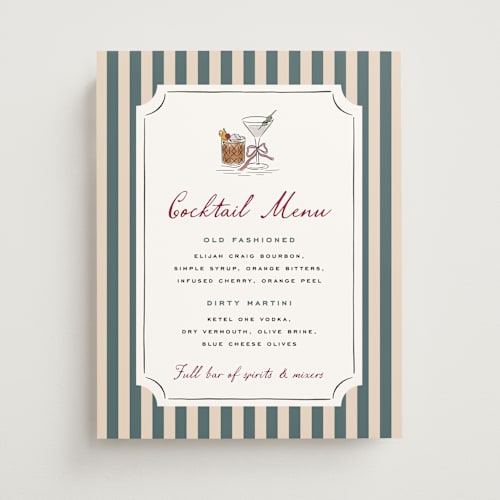 This is a tonic wedding signs with standard by Erin German called stock the barware printing on doublethick in 11x14