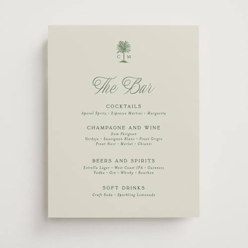This is a sage wedding signs with standard by Bethan called tropical printing on doublethick in 11x14