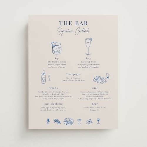 This is a blueberry wedding signs with standard by Elly called modern sketch printing on doublethick in 11x14