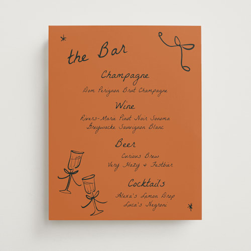 This is a tangerine wedding signs with standard by Ani Somi called roses printing on doublethick in 11x14