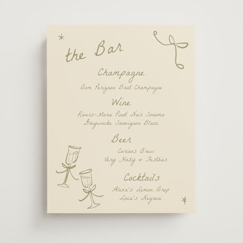 This is a champagne wedding signs with standard by Ani Somi called roses printing on doublethick in 11x14