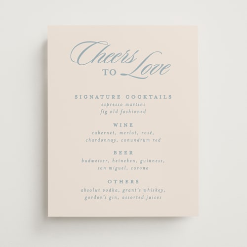This is a powder wedding signs with standard by Creo Study called scripted printing on doublethick in 11x14